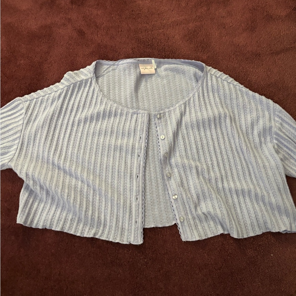 Light Purple Ribbed Cardigan - Picture 2 of 3